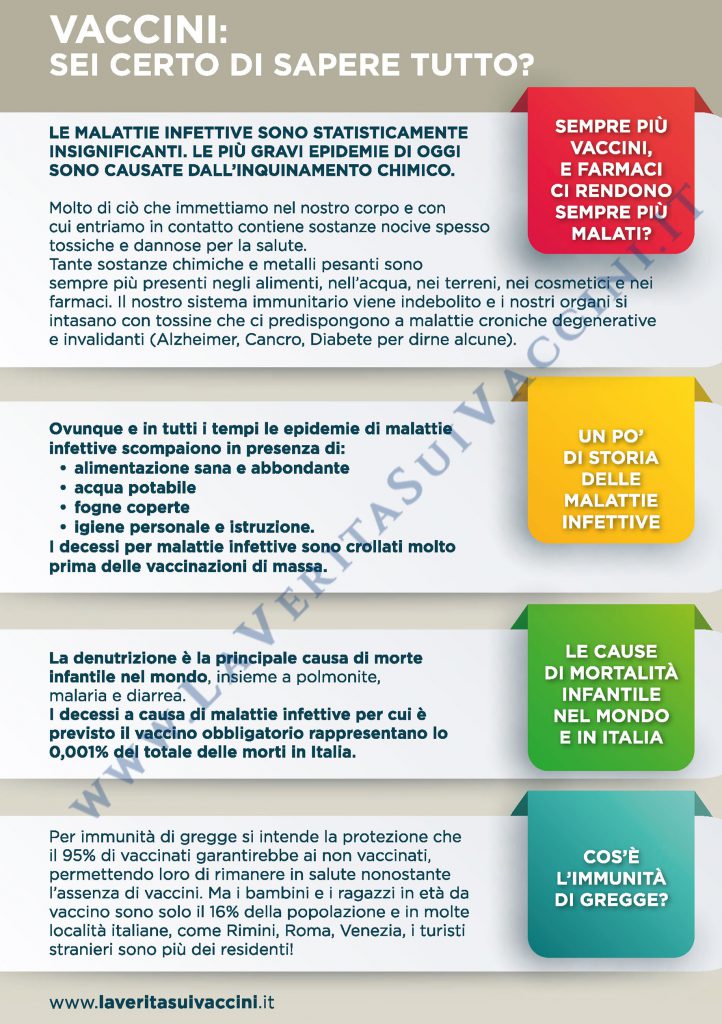 Vaccini sì o no? Pagina 3 dell’opuscolo