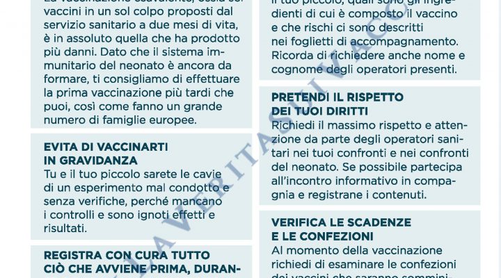 Vaccini sì o no? Pagina 7 dell’opuscolo